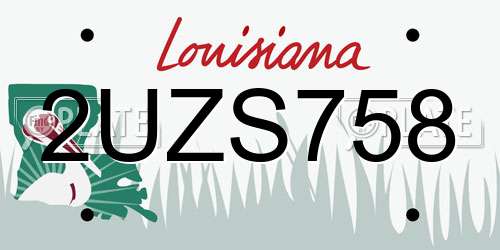 2UZS758 Louisiana License Plate