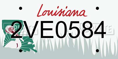 2VE0584 Louisiana License Plate