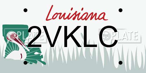 2VKLC Louisiana License Plate