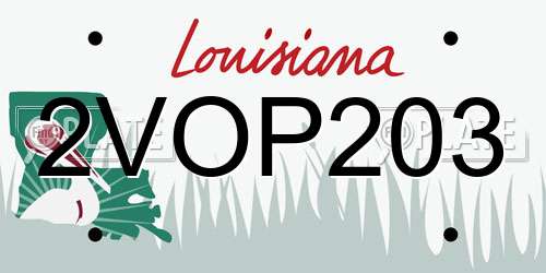 2VOP203 Louisiana License Plate
