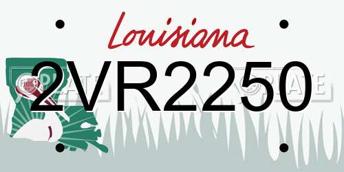 2VR2250 Louisiana License Plate