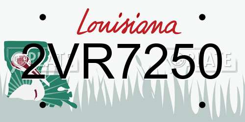 2VR7250 Louisiana License Plate