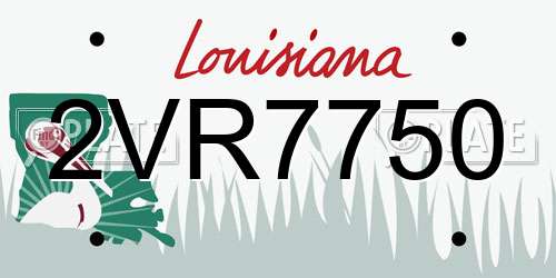 2VR7750 Louisiana License Plate