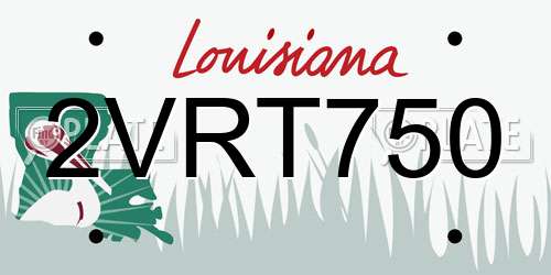 2VRT750 Louisiana License Plate