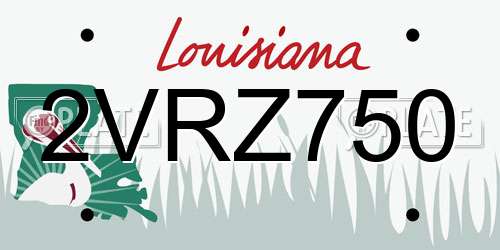 2VRZ750 Louisiana License Plate