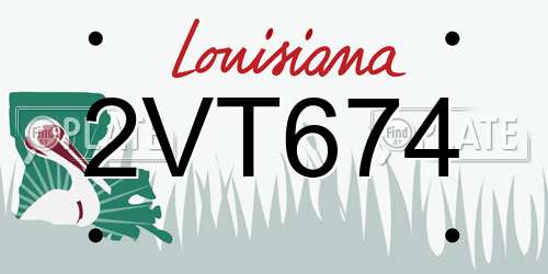 2VT674 Louisiana License Plate