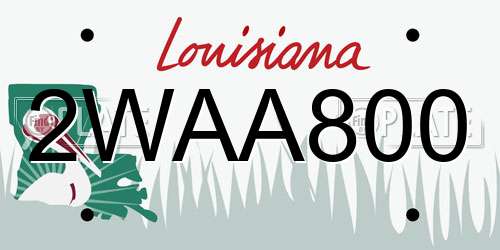 2WAA800 Louisiana License Plate