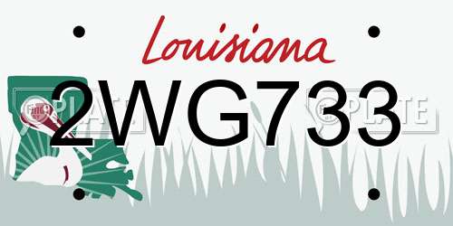 2WG733 Louisiana License Plate