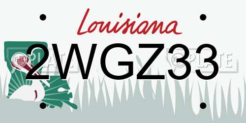 2WGZ33 Louisiana License Plate