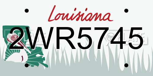 2WR5745 Louisiana License Plate
