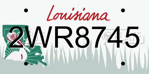 2WR8745 Louisiana License Plate