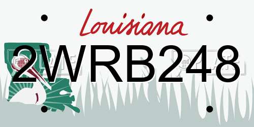 2WRB248 Louisiana License Plate