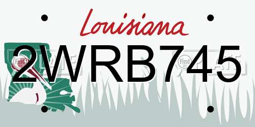 2WRB745 Louisiana License Plate