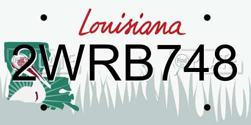 2WRB748 Louisiana License Plate