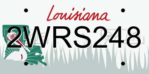 2WRS248 Louisiana License Plate