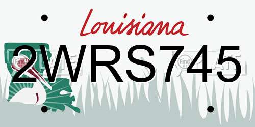 2WRS745 Louisiana License Plate
