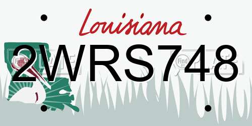 2WRS748 Louisiana License Plate