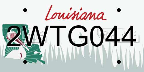 2WTG044 Louisiana License Plate