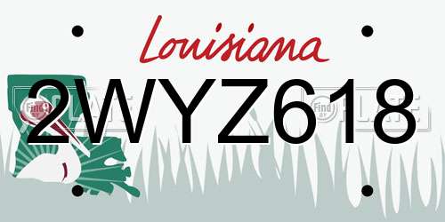 2WYZ618 Louisiana License Plate