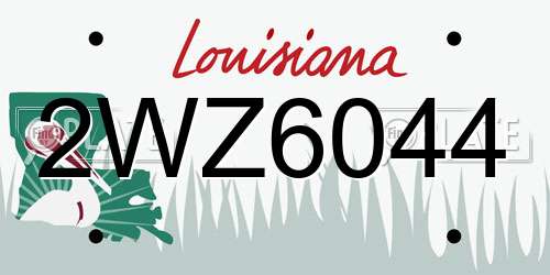 2WZ6044 Louisiana License Plate