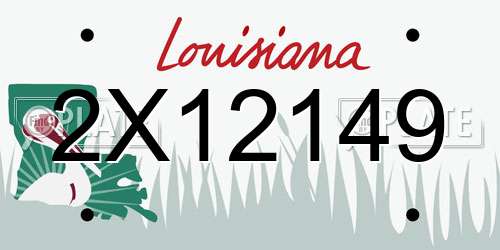 2X12149 Louisiana License Plate