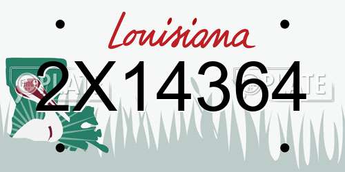 2X14364 Louisiana License Plate