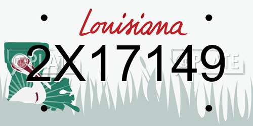 2X17149 Louisiana License Plate