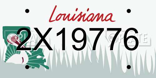 2X19776 Louisiana License Plate