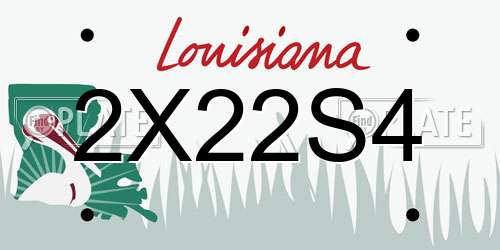 2X22S4 Louisiana License Plate