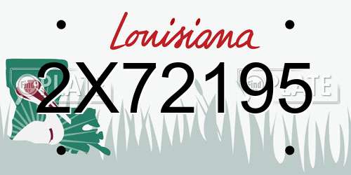 2X72195 Louisiana License Plate