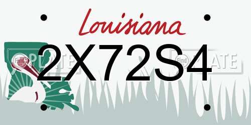 2X72S4 Louisiana License Plate