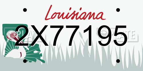 2X77195 Louisiana License Plate