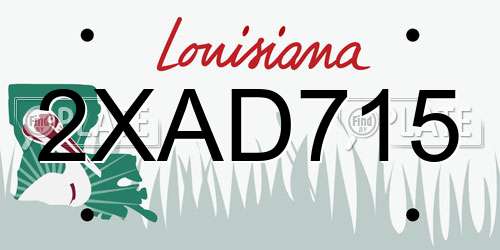 2XAD715 Louisiana License Plate