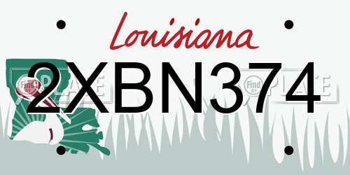 2XBN374 Louisiana License Plate