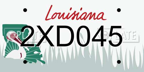 2XD045 Louisiana License Plate