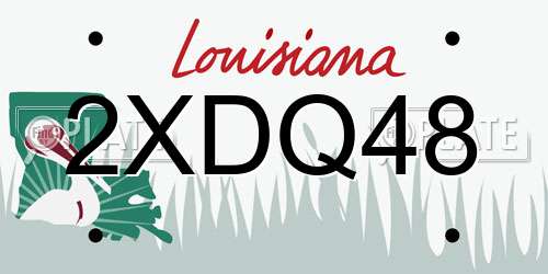 2XDQ48 Louisiana License Plate