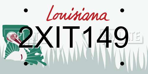 2XIT149 Louisiana License Plate