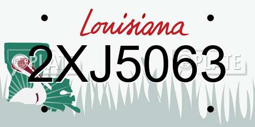 2XJ5063 Louisiana License Plate