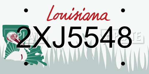 2XJ5548 Louisiana License Plate