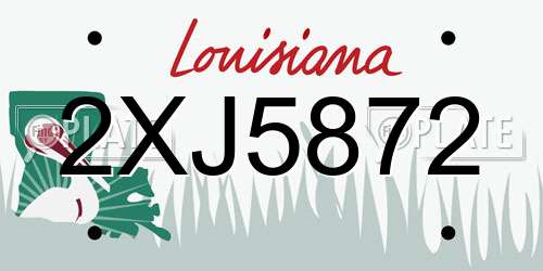 2XJ5872 Louisiana License Plate