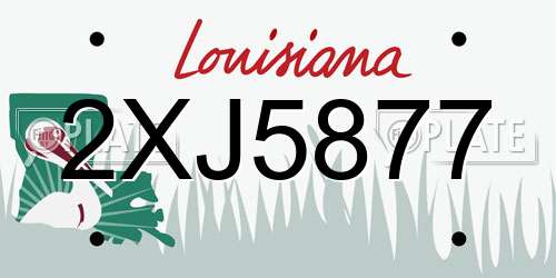 2XJ5877 Louisiana License Plate