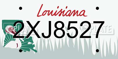 2XJ8527 Louisiana License Plate