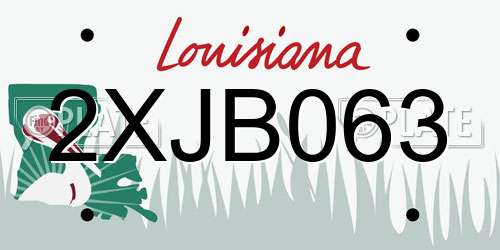2XJB063 Louisiana License Plate