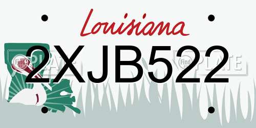 2XJB522 Louisiana License Plate