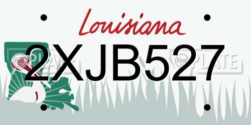 2XJB527 Louisiana License Plate