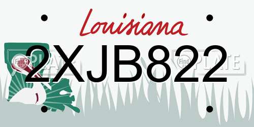 2XJB822 Louisiana License Plate