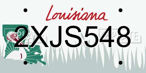 2XJS548 Louisiana License Plate
