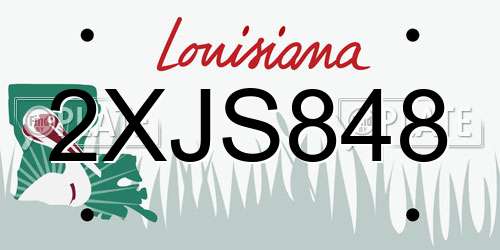 2XJS848 Louisiana License Plate