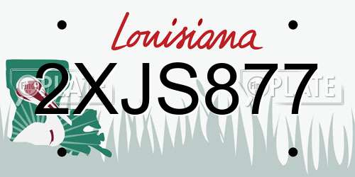 2XJS877 Louisiana License Plate