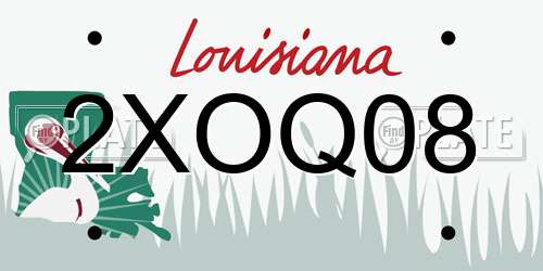 2XOQ08 Louisiana License Plate